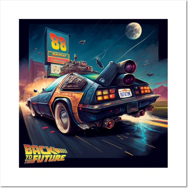 Delorean back to the future Wall Art by Buff Geeks Art